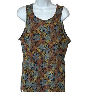 Toad and Co Sunkissed Maxi Dress XL Floral Asymmetrical Hem Sleeveless Pockets